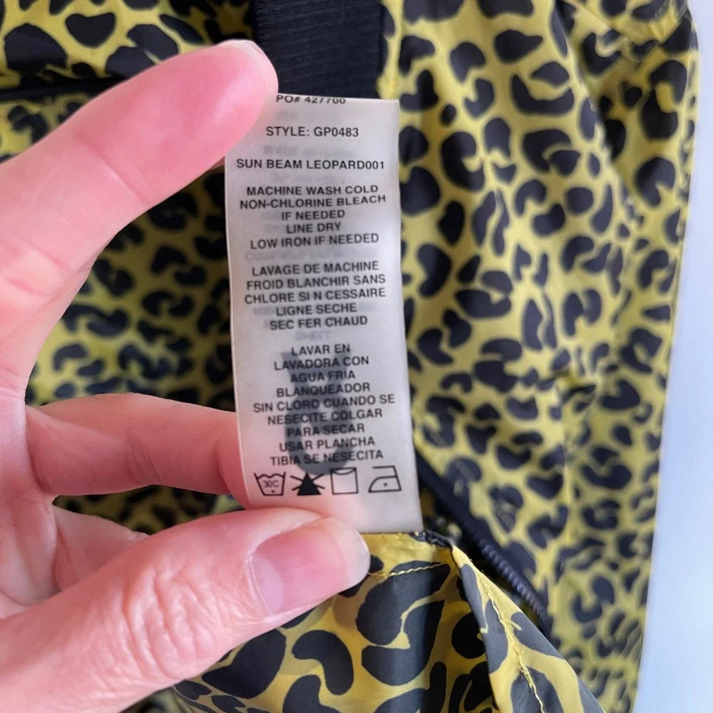 GOOD AMERICAN Sun‎ Beam Leopard Print Shear Pleat Jacket Size 2